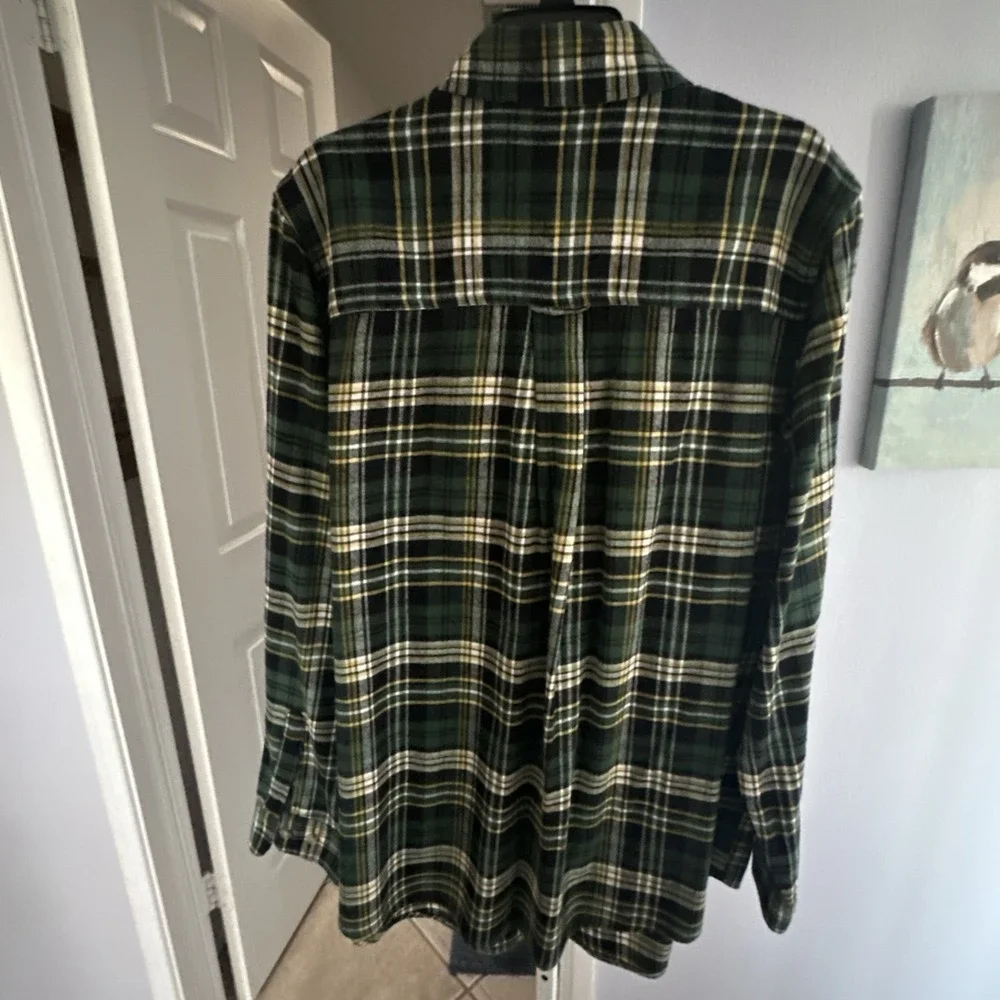 KingSize Men's Green Plaid Flannel Shirt Size‎ Tall XLT